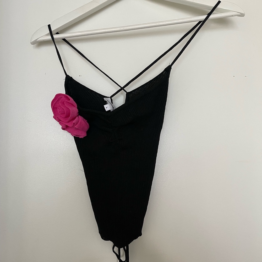 Two piece black knit set Superdown